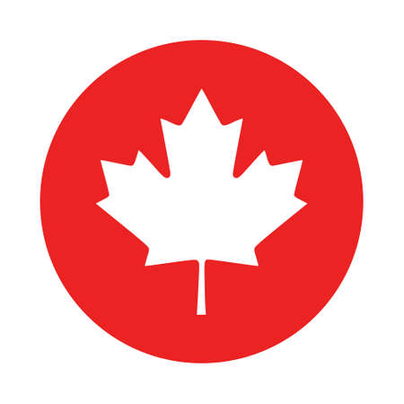 Maple leaf and circleのイラスト素材