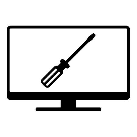 Screwdriver and screenのイラスト素材