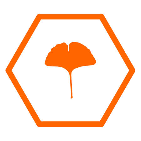 Ginkgo leaf and hexagon