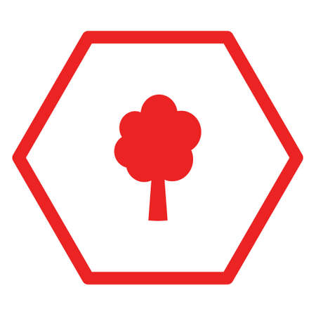 Tree and hexagonのイラスト素材