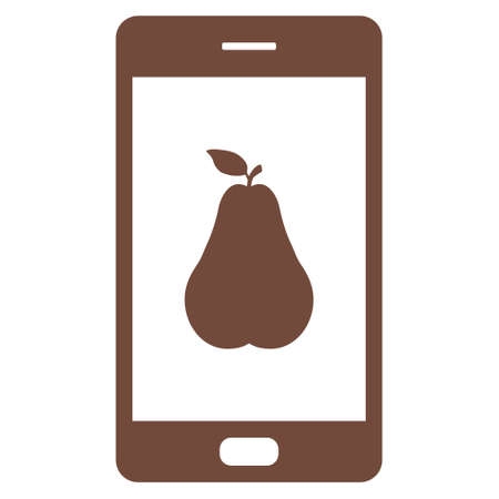 Pear and smartphoneのイラスト素材