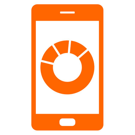 Pie chart and smartphoneのイラスト素材