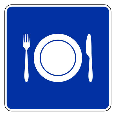 Cutlery and road signのイラスト素材