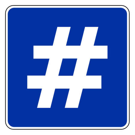 Hashtag and road sign