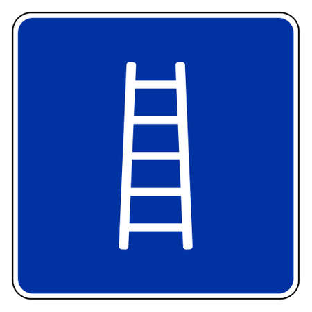 Ladder and road signのイラスト素材