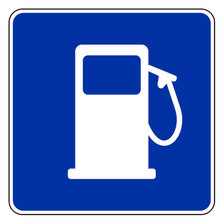 Gas station and road signのイラスト素材