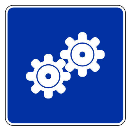 Gears and road signのイラスト素材