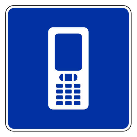 Mobile phone and road signのイラスト素材