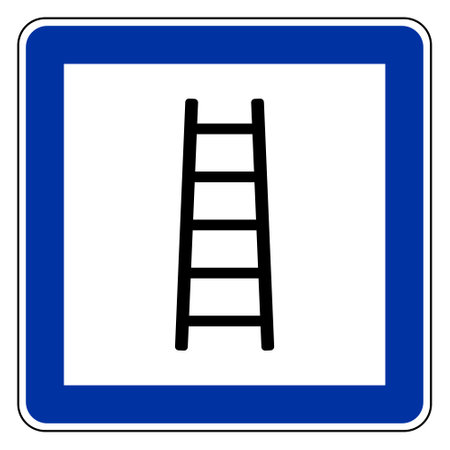 Ladder and road signのイラスト素材