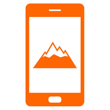 Mountains and smartphoneのイラスト素材