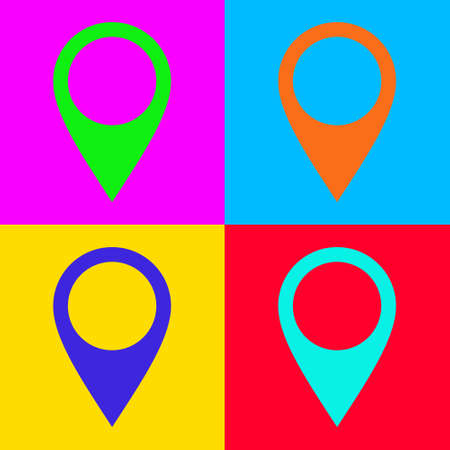 Location pin and pop artのイラスト素材