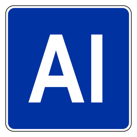 Artificial intelligence and road signのイラスト素材