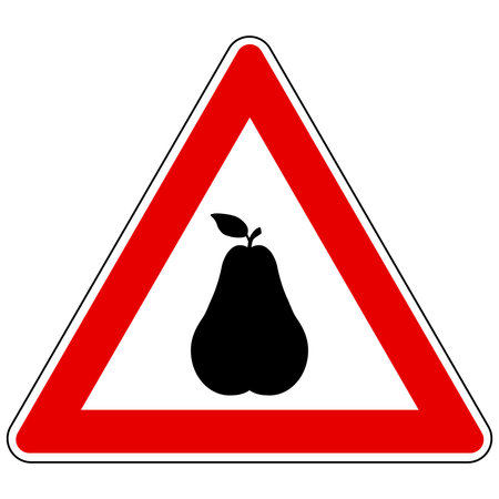 Pear and attention signのイラスト素材