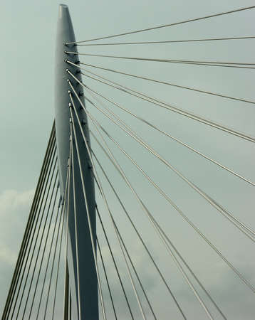           Detail of a suspension bridgeの写真素材