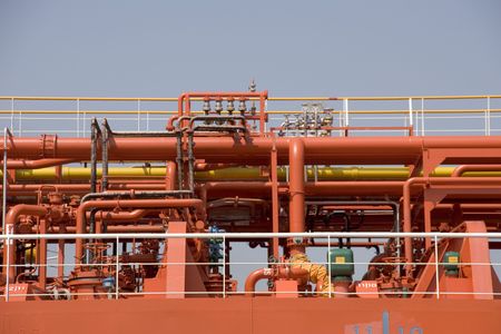 red oil tanker