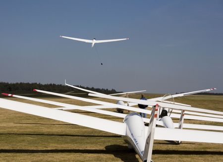 waiting to go into the airの写真素材