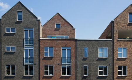 new houses with a blue skyの写真素材