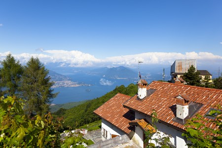 view over the lago magiorreの写真素材