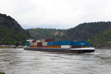 container transport on the rhine germayの写真素材