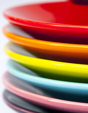 colorful dishes in detailの写真素材