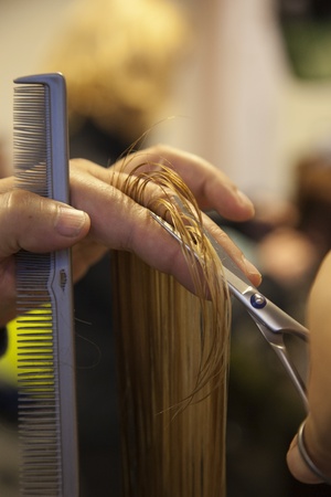 hairdresser cutting  hairの写真素材