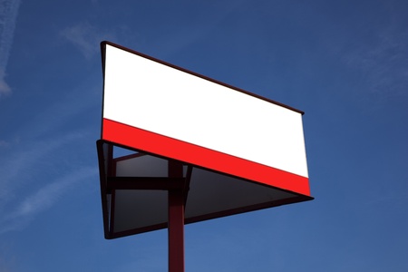 sing with white board and blue skyの写真素材