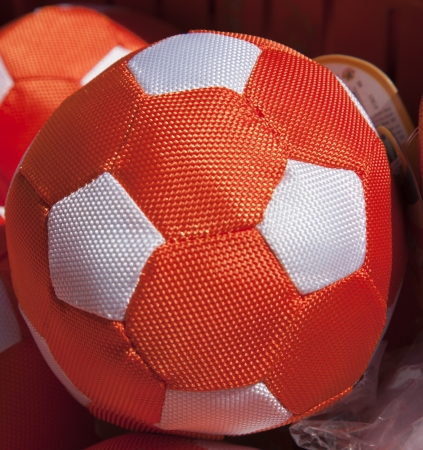 orange soccerbalの写真素材