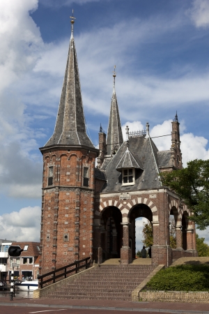 De Sneker waterpoort  an old water gate in Sneekのeditorial素材