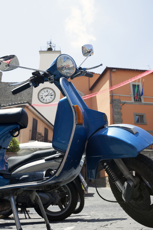italian scooter parkedのeditorial素材