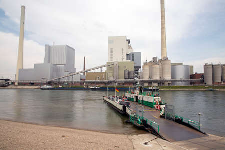 Panoramic view of the plant. Industrial area of the city of Mannheim Germany