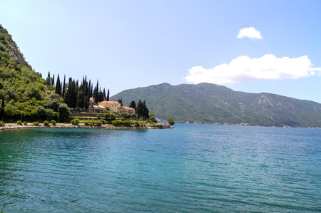 panorama view of the historic town of Perast located at world-famous Bay of Kotor