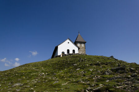 Church on mountain summitの写真素材