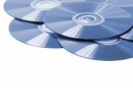 Stack of blank dvd isoalted on whiteの写真素材