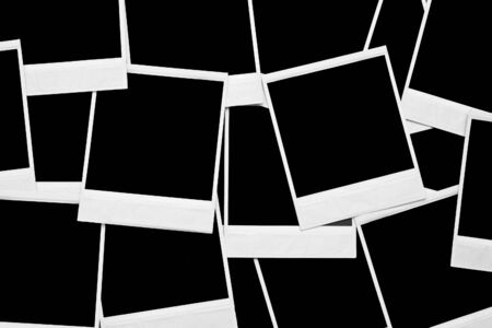 Many blank photo frames backgroundの写真素材