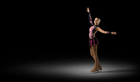 Young girl figure skater (half-isolated version)の写真素材