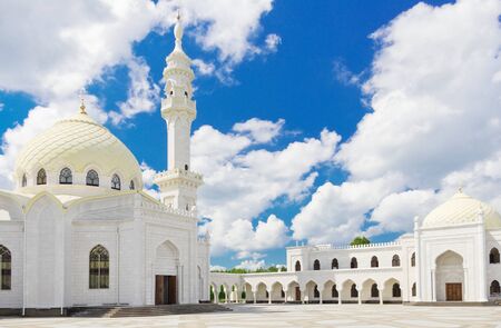 White mosque at summer dayの写真素材