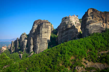 Meteora mountains at early morning on summerの写真素材