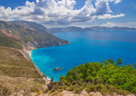 Porto Katsiki beach at Lefkada island in Greeceの写真素材