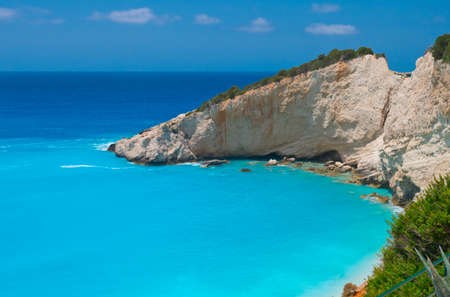 Porto Katsiki beach at Lefkada island in Greeceの写真素材