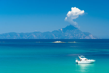 Greek sea coast at the summerの写真素材