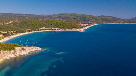 Greek sea coast at the summerの写真素材
