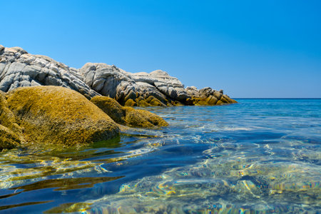 Greek sea coast at the summerの写真素材