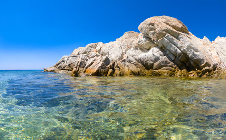 Greek sea coast at the summerの写真素材