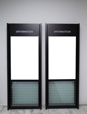 Mock-up of information board, guide information boardの写真素材