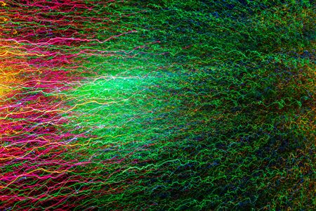 Abstract wavy lines of colorful cool light background effectの写真素材