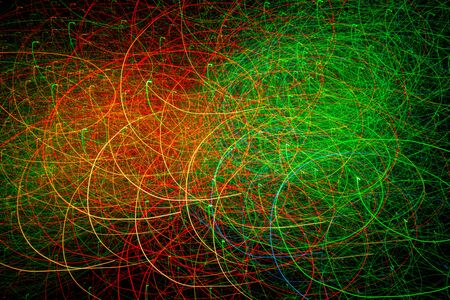 Abstract circular lines of colorful light background effectの写真素材