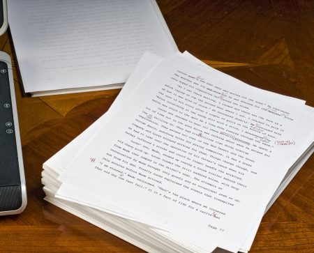 Up to page 77 on the re-write of the authors manuscript.