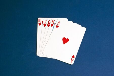 High card hand, straight royal flushの写真素材