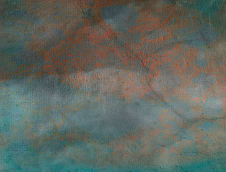 Baked paper soaked in lemon juice with green food coloring for a grungy background.