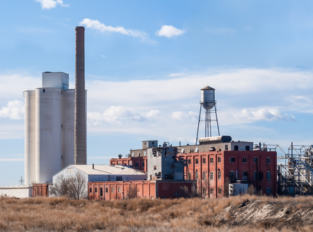 Decades old sugar mill sits abandoned and empty in a central Colorado community.の写真素材